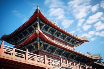 Fototapeta premium Building with traditional chinese architecture temple pagoda.