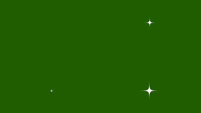 Twinkling stars sparkle animation for festive holiday event, shiny glowing fairy stars, glitter sparkle overlay, blinking light effect, green screen loop video 4K