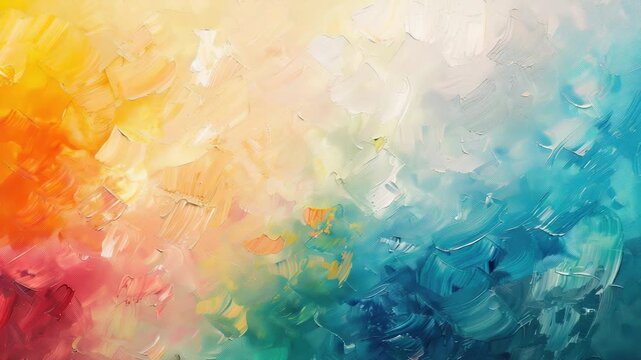 Colorful abstract oil painting with vibrant texture