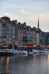 Old Port in the City Center of Honfleur, Normandy, France