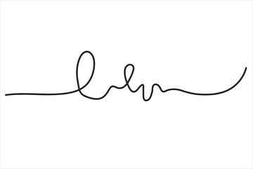 Love Word Continuous Line Minimalist Black Outline Illustration