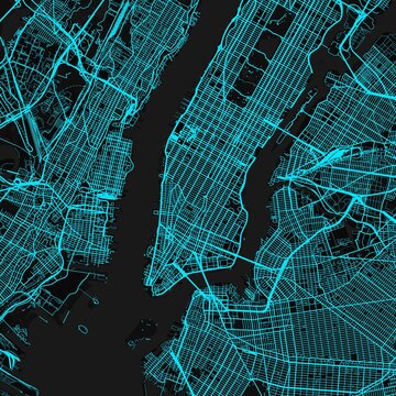 New York City Map discover the elegance of a structured urban grid in this high resolution of paris featuring refined linework and a subtle monochrome aesthetic with a touch of neon cyan.