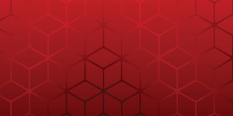 Deep Red Geometric Hexagon Pattern Background With Subtle Gradient For Design Projects