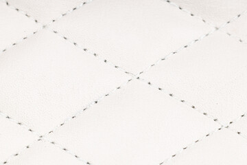 Fototapeta premium Quilted White Leather Texture Macro