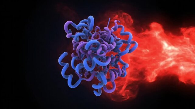 3D Visualization of Stable Enzyme Protein Structure Deflecting Heat Rays