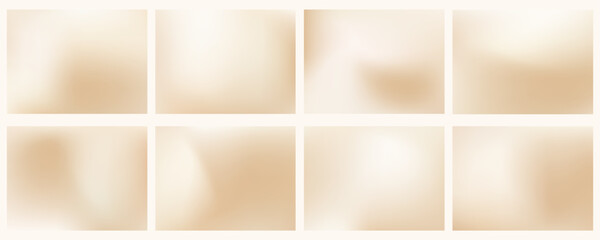 Set of soft, elegant background featuring a fluid mesh gradient in warm cream, beige color