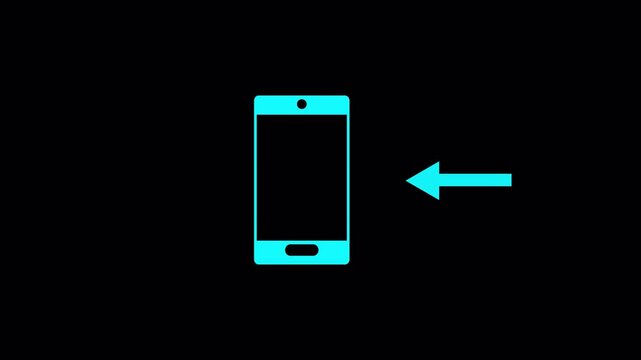 Incoming call sign animated on transparent background in 4k animation call sign animation with alpha channel 