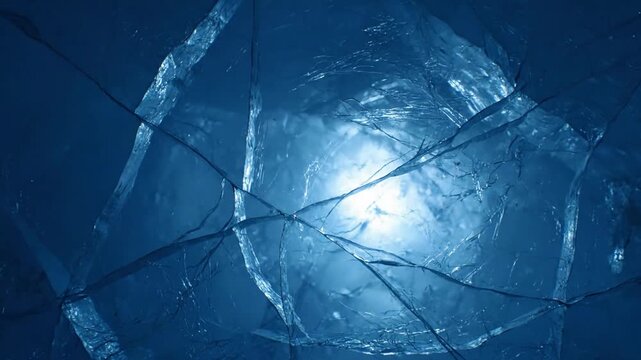 Glacial Heartbeat Duotone Macro Ice Glow