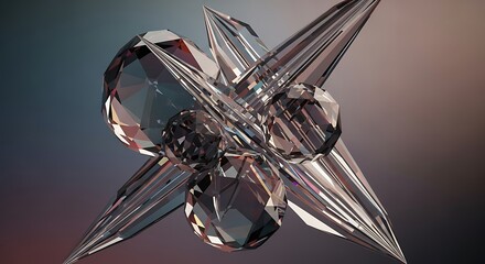 Abstract Crystal Formation with Sharp Edges and Faceted Surfaces.