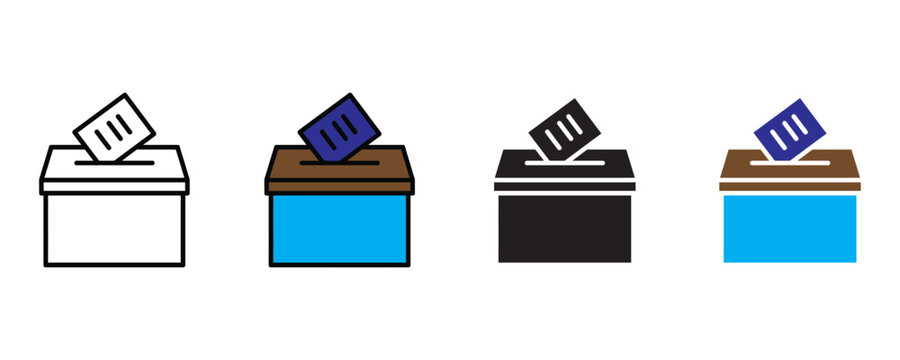 Ballot box icon vector. Election voting system and democratic choice poll symbol. Vector illustration.