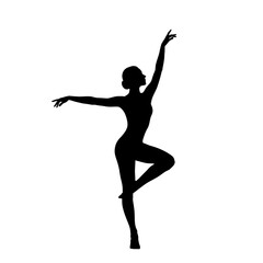 Elegant Silhouette of a Ballerina Dancing Gracefully in Motion.
