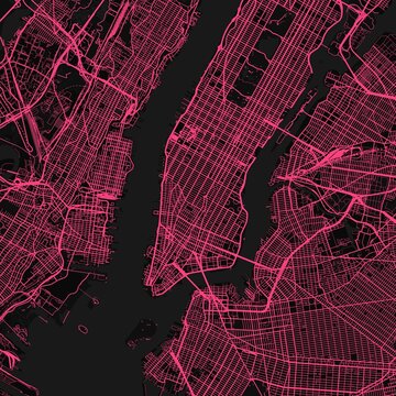 New York City Map the intricate web of streets is elegantly rendered in this monochromatic high resolution raster image, emphasizing refined linework, with balanced composition, in a minimal.