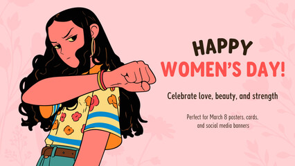 Strong Women, Feminine Empowerment, Girl Power Poster for 8 March