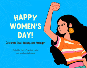 Strong Women, Feminine Empowerment, Girl Power Poster for 8 March