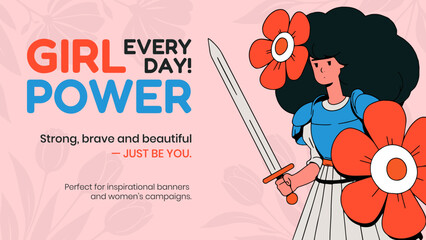 Strong Women, Feminine Empowerment, Girl Power Poster for 8 March