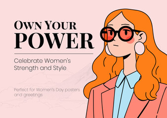 Strong Women, Feminine Empowerment, Girl Power Poster for 8 March