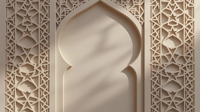 Intricate Islamic archway with ornate geometric patterns