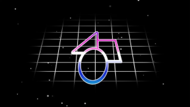 8 Bit Game Retro Gradient Space Panel Logo Reveal