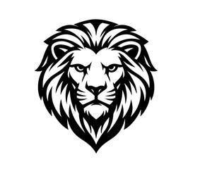 Fototapeta premium Bold Lion Head Black and White Vector Logo