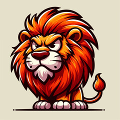 Angry lion head cartoon vector illustration