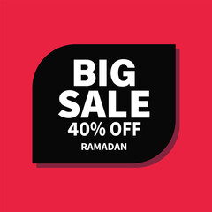 Fototapeta premium Ramadan big sale 40 percent off label