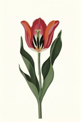 Illustration vintage nature tulip.
