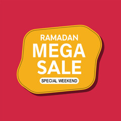 ramadan mega sale special weekend offer on red background