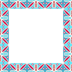 Obraz premium Colorful Geometric Square Frame with Ethnic Motifs