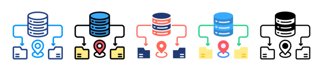 Data Locality Icon Sheet Multiple Style Collection 