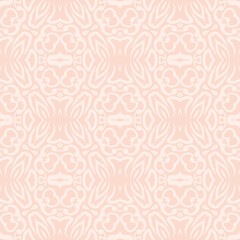 Soft Peach Abstract Wavy Seamless Pattern with Organic Retro Swirls Background