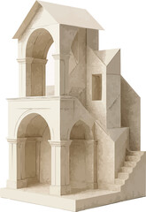 Fototapeta premium Floating Paper Architecture