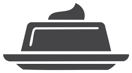 Fototapeta premium Dessert icon with dollop of cream on a plate simple icon style