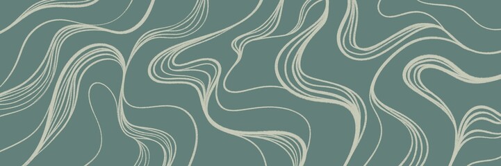 Fototapeta premium Emerald teal abstract topographic pattern with layered golden contours and natural elegance, perfect for luxury map, terrain or botanical premium seamless backgrounds