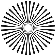 Obraz premium Abstract Radial Burst Pattern: Geometric Graphic Design with Rays and Lines in a Circular Composition