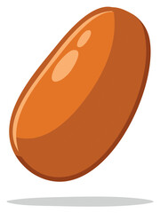 Isolated Sweet Candy Piece in an Oval Shape with Gradient Shades of Orange