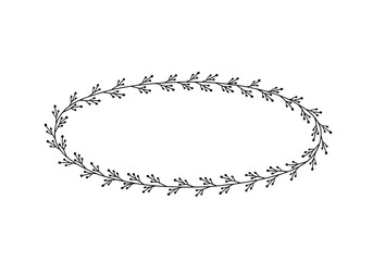 Fototapeta premium Delicate floral wreath design with leaves and flowers isolated on transparent background