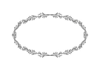 Fototapeta premium Elegant oval floral wreath design isolated on transparent background for decoration