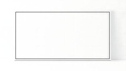 Obraz premium Blank white rectangular whiteboard with a thin silver frame, isolated on a white background, ready for text or drawings.