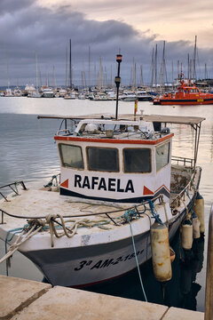 Fishing boat Rafaela in the harbor of Estepona Andalusia Spain