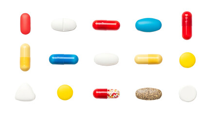 Drugs and Substances Isolated on White Background &ndash; Editorial Cutout Collection
