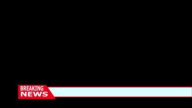 Breaking News Lower Third Banner Animation suitable to place on content about news etc .4k video