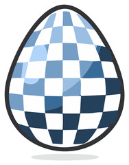 Abstract Checkerboard Patterned Easter Egg for Holiday Decor and Design