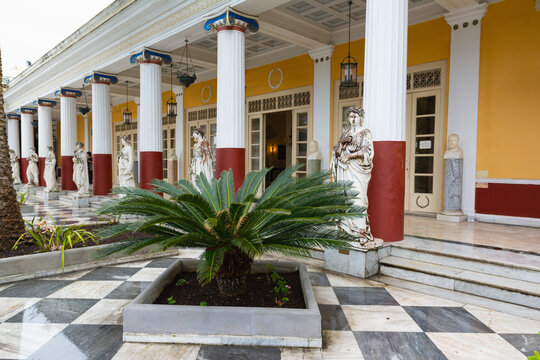 Achilleion palace in Corfu Island, Greece, built by Empress of Austria Elisabeth of Bavaria, also known as Sisi.