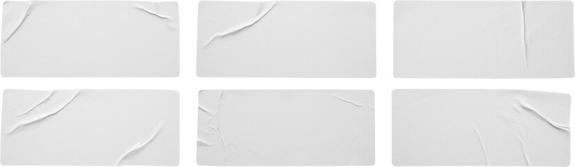 Naklejka premium Blank white paper sticker label set isolated on white background
