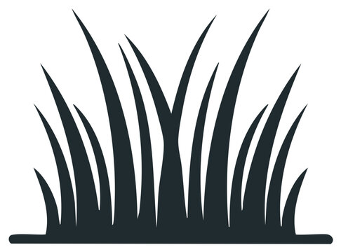 Minimalist black grass blades silhouette vector design element nature concept