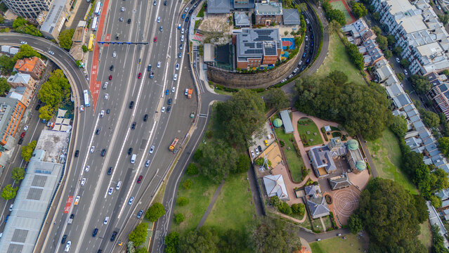 5 February 2026 Aerial View of Sydney Sydney CBD Roads and traffic in NSW Australia