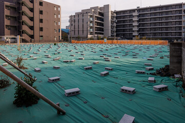 住宅街の整地された更地（宅地造成）