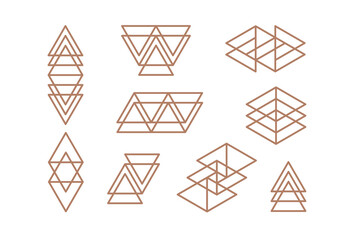 Basic geometrical figure, abstract modern forms. Simple geometric element with triangle.