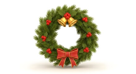 christmas wreath isolated on white