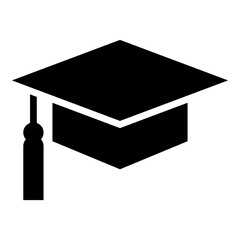 Mortar board or graduation cap sign. Higher education icon, university degree symbol.